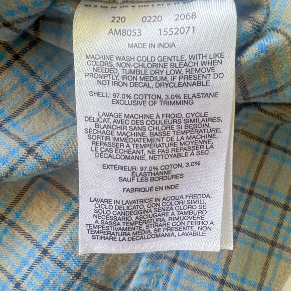 Columbia Men's Long Sleeve Button Up Green and Blue Plaid Flannel Cotton Blend - Picture 5 of 9